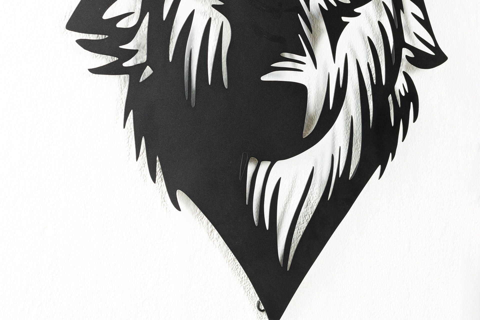 Wanddekoobjekt Metall Wanddeko Geschichte handgefertigte Wolfs KUNSTLOFT des 68x82x2 cm,