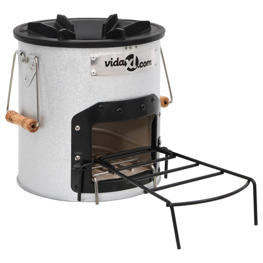 vidaXL Feuerstelle Camping-Ofen Silbern 45x25x26 cm Stahl