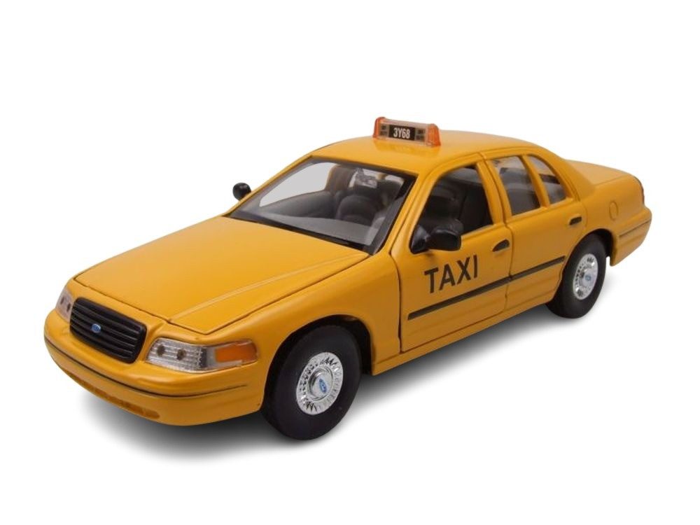 Welly Modellauto Ford Crown Victoria 1999 Taxi gelb, Maßstab 1:24