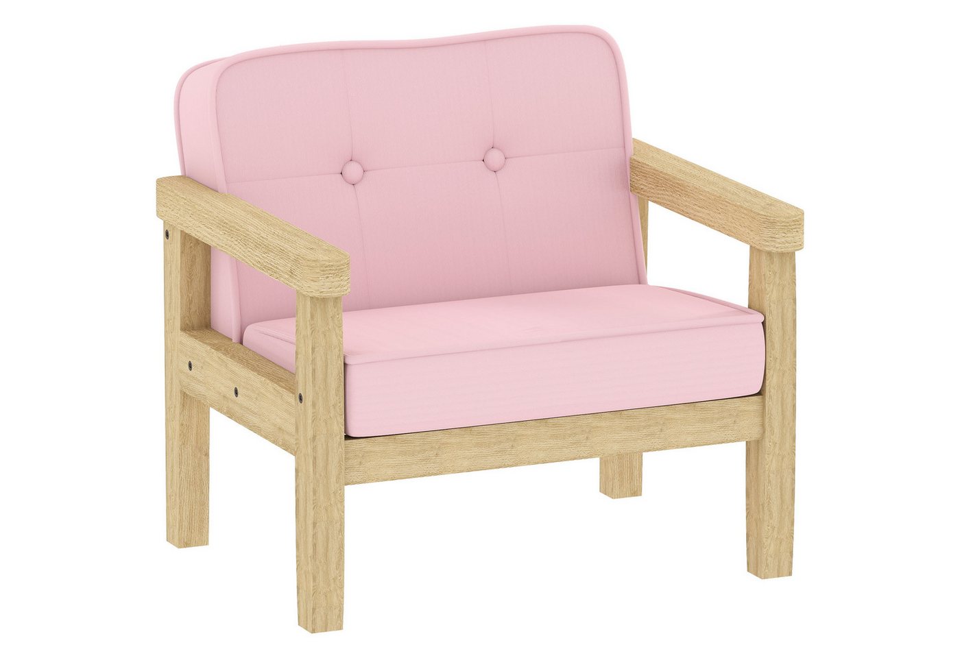 AIYAPLAY Kindersessel Kinder Sessel Kinderstuhl mit Kord-Optik massiven Holzfüßen (Kindersofa, 1-St., gepolsterter Kinderstuhl), für Kinder von 3-8 Jahren, für Kinderzimmer, Spielzimmer, Rosa