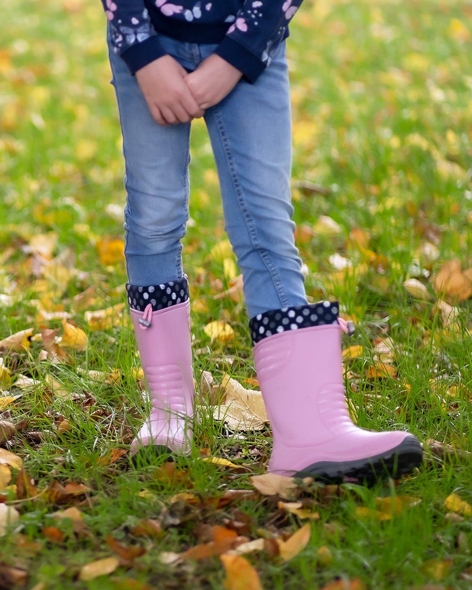 Kälte) wasserdicht, Regenstiefel Gummistiefel Jungen, Füße Warmfutter, und mit Mädchen warme für sehr (für Warmfutter und kuscheliges Nässe bei rosa Beck Nexo