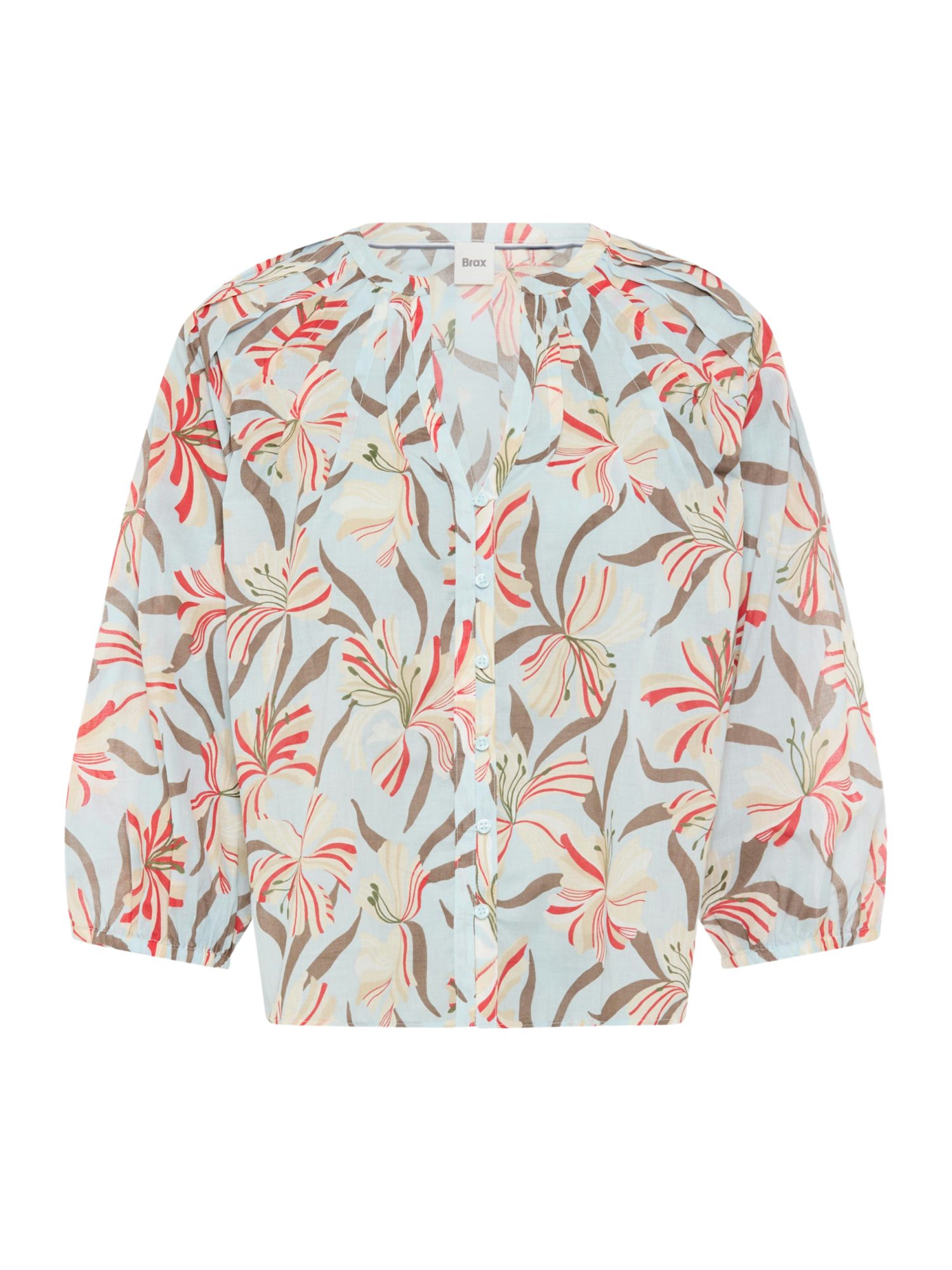 Brax Hemdbluse bunt,Casual,Baumwolle,Allover-Print,Rundhals,3/4 Arm,Casual Fit