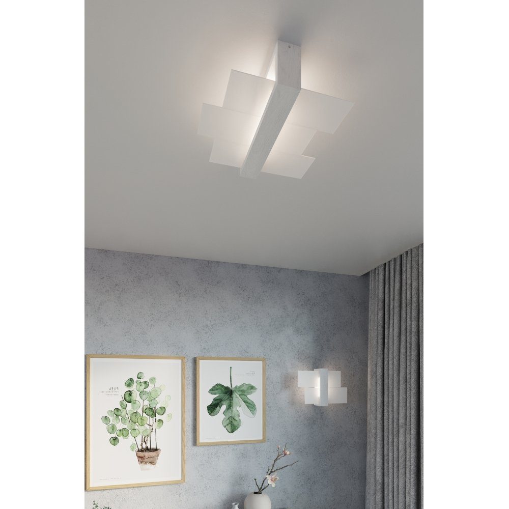 SOLLUX 1 ca. cm 1x 30x12x30 weiß, Deckenleuchte Wandleuchte E27, FENIKS lighting Wandlampe