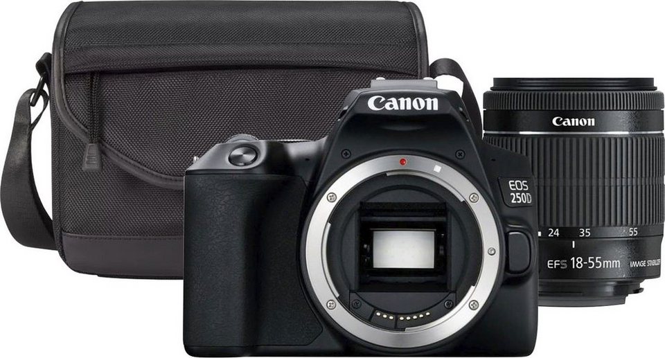 Canon 250D + EF-S 18-55mm f/3.5-5.6 III + SB130 Kit Systemkamera (EF-