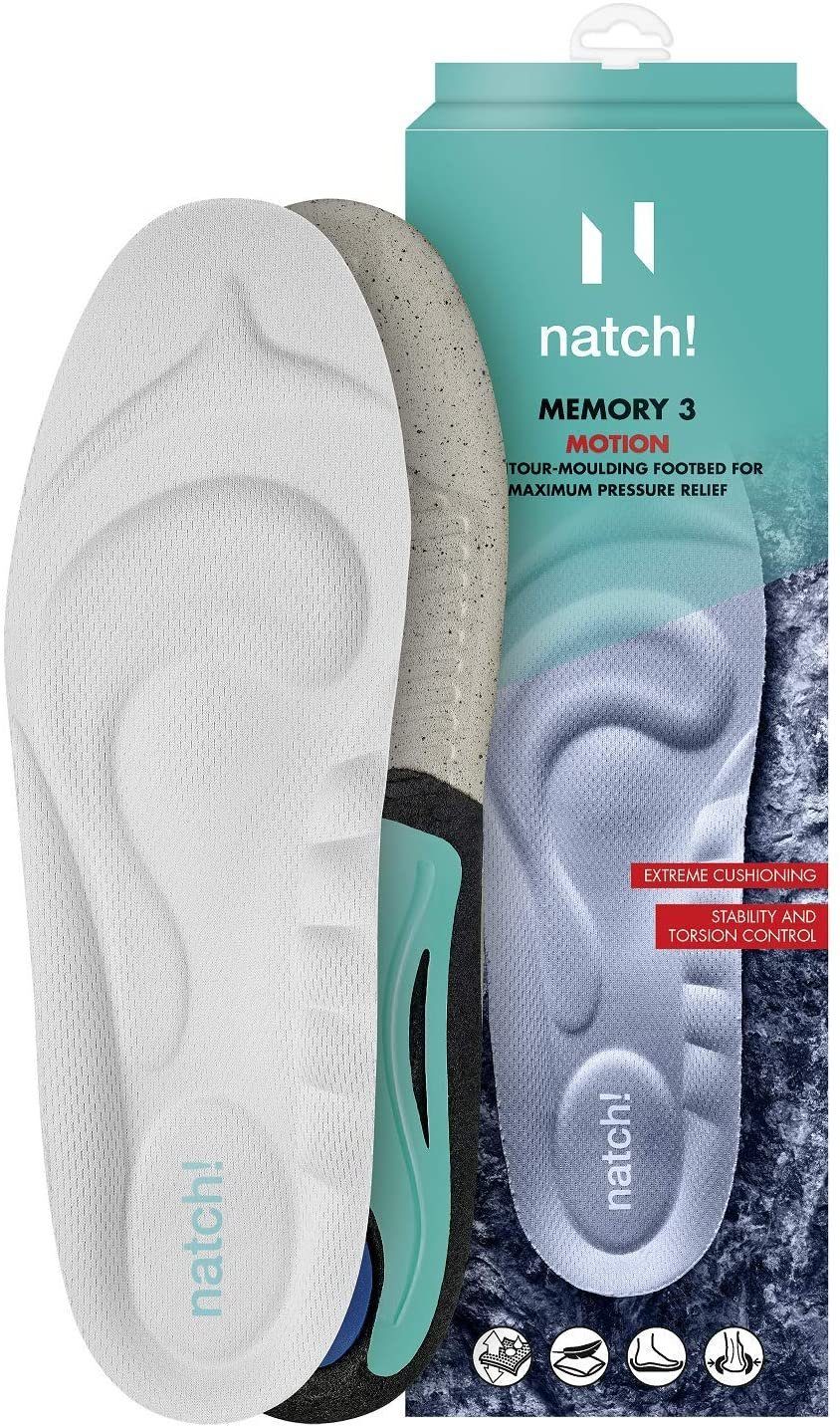 Natch! Fußbetteinlage MEMORY 3 - anatomisch geformtes, extrem leichtes Fußbett mit supersoftem Memory-Support-Schaum für Sport-, Wander- und Freizeitschuhe