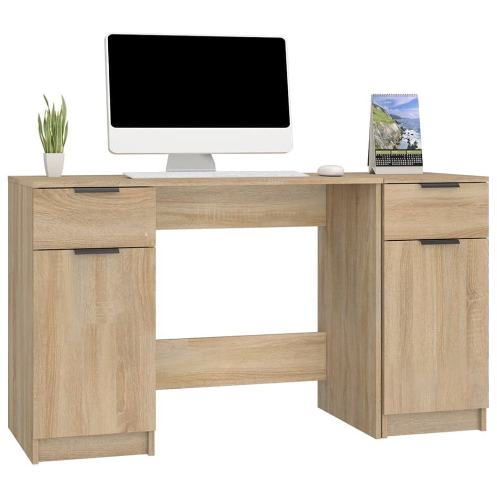 Eiche Schreibtisch Sonoma-Eiche mit Sonoma Holzwerkstoff Schreibtisch | vidaXL Beistellschrank Eiche Sonoma