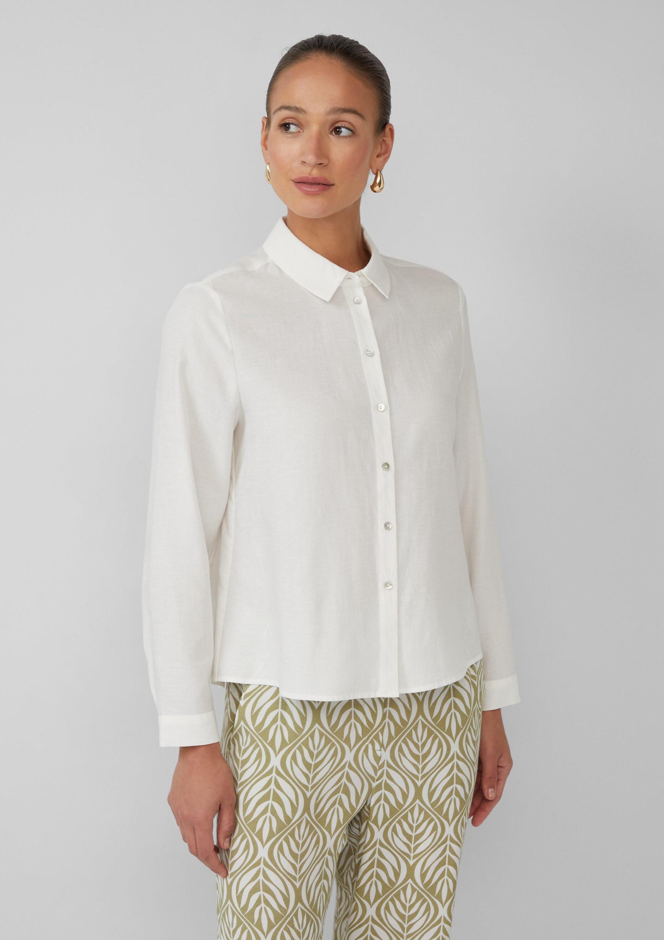 s.Oliver Langarmbluse Bluse Hemdbluse aus Leinenmix günstig online kaufen