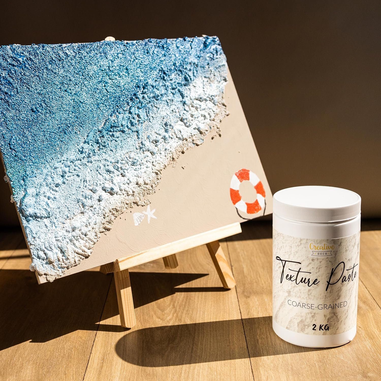 Creative Deco Malpaste Strukturpaste 2 kg Weiße Spachtelmasse für Acrylmalerei Modellierpaste