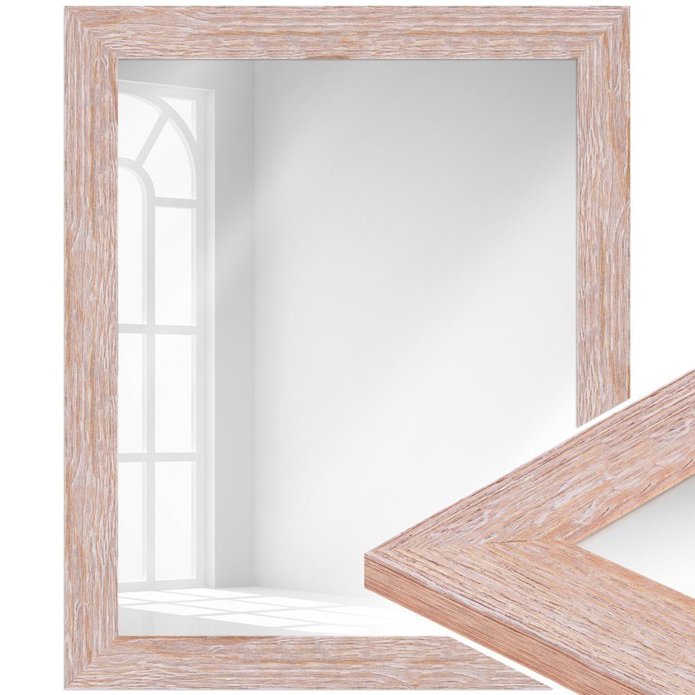 WANDStyle Wandspiegel H380, Eiche-Optik, aus Massivholz im Stil Klassisch