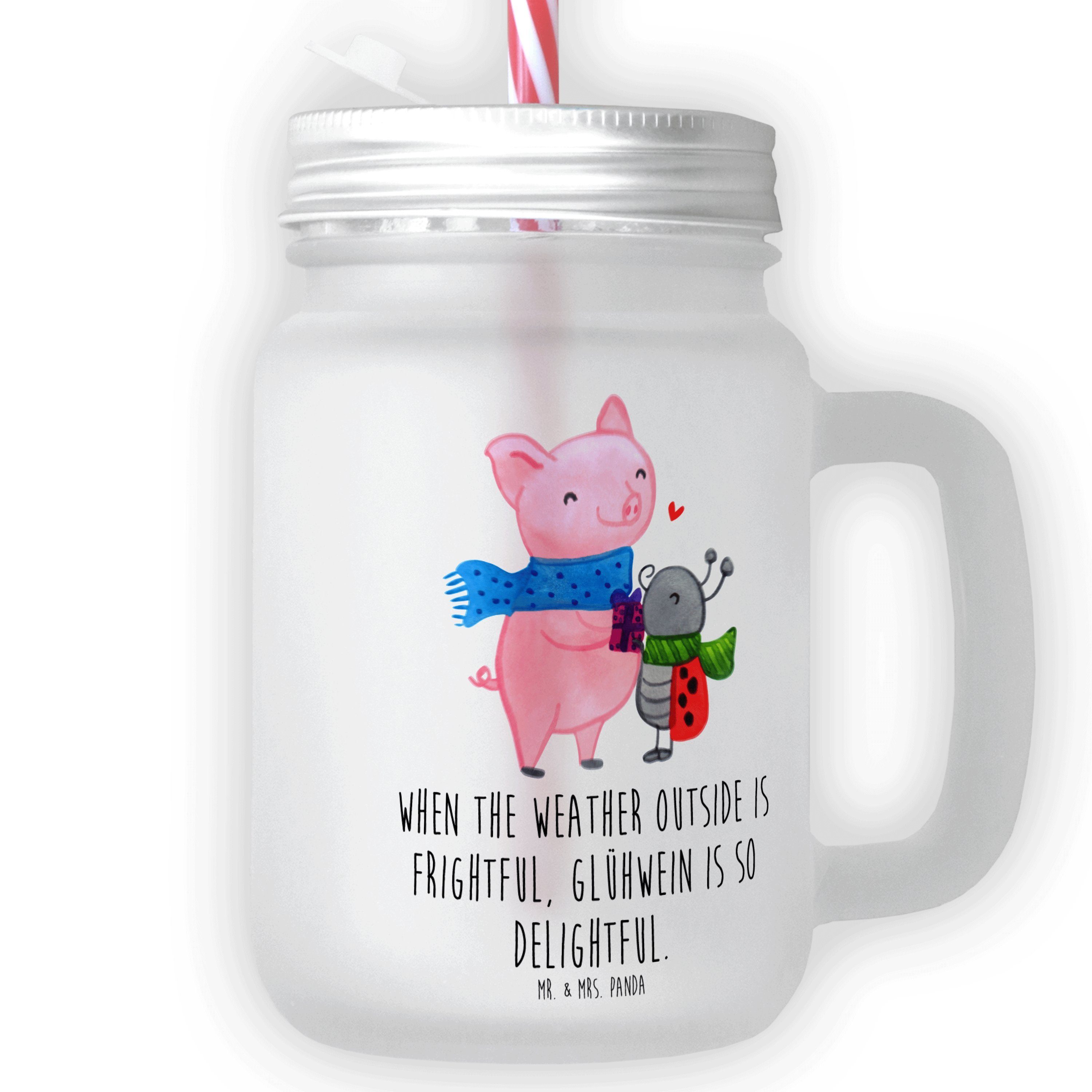 Mr. & Mrs. Panda Glas Glühschwein Smörle - Transparent - Geschenk, Weihnachten, Sommerparty, Premium Glas