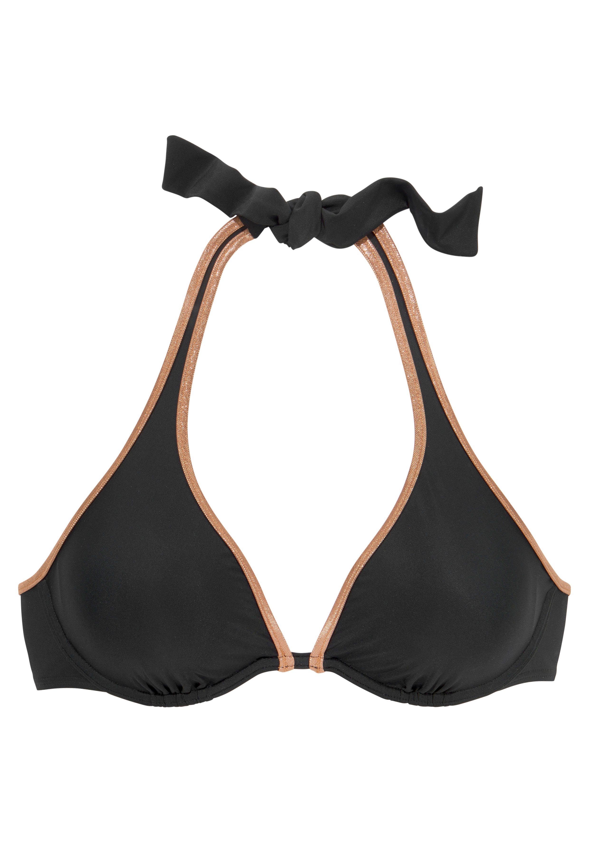 Bruno Banani Bügel-Bikini-Top Milano, mit kupferfarbener Paspel günstig online kaufen