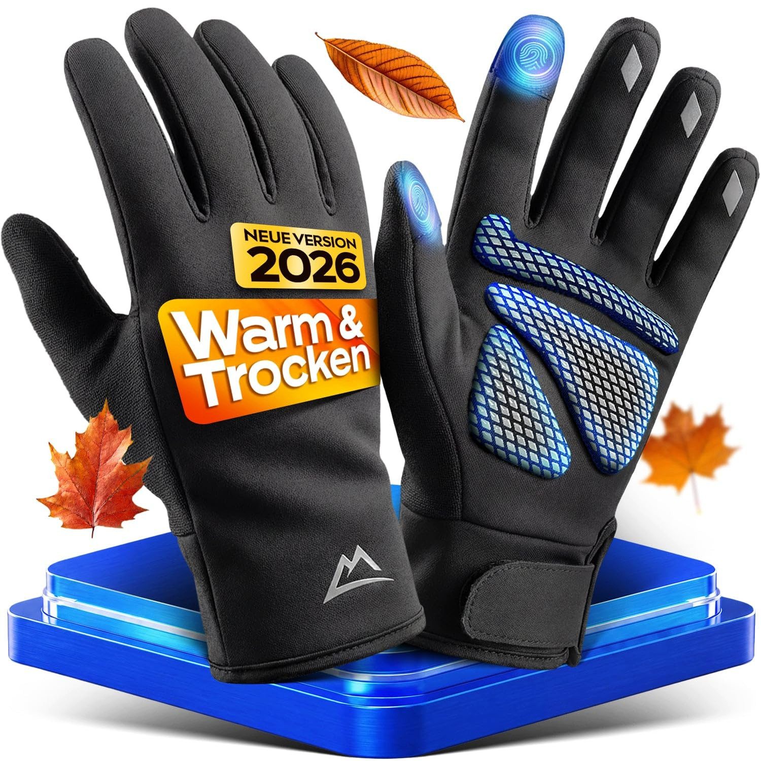 Nextcover Fahrradhandschuhe ThermoShield für Übergang oder Winter, Reflektor-Logo, Damen & Herren