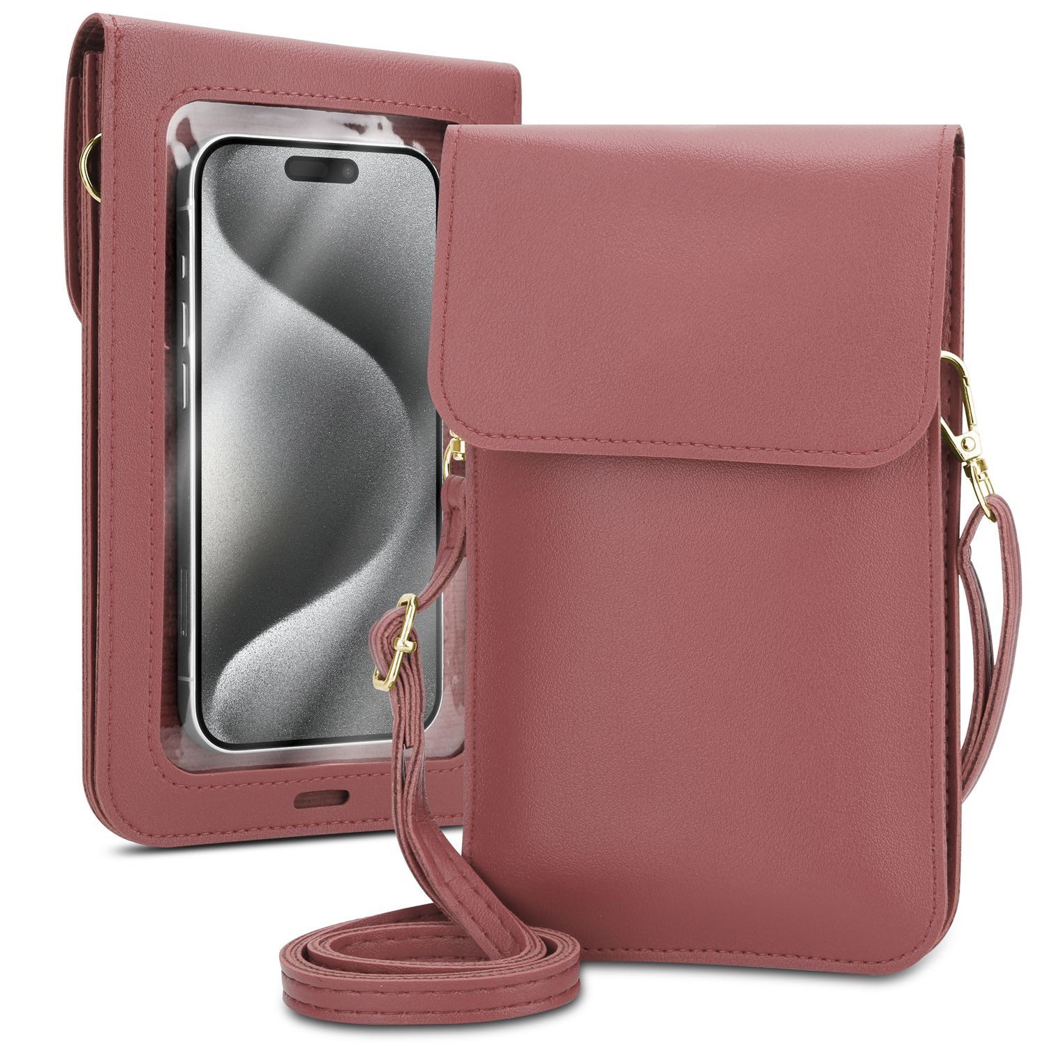 Cadorabo Handytasche für iPhone 13 (1-tlg), Hülle Handytasche zum Umhängen Damen Handtasche Handyfach PU Leder