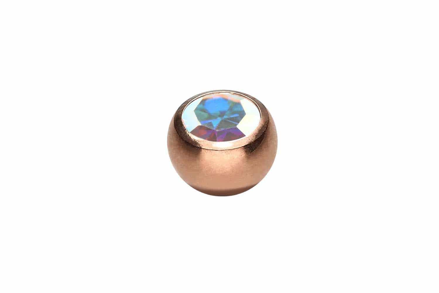 PIERCINGLINE Piercing-Set Chirurgenstahl Schraubkugel KRISTALL (Schraub-Aufsätze, 1-tlg)