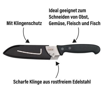STONELINE Santokumesser, Edelstahl rostfrei, mit Klingenschutz, Designed in Germany