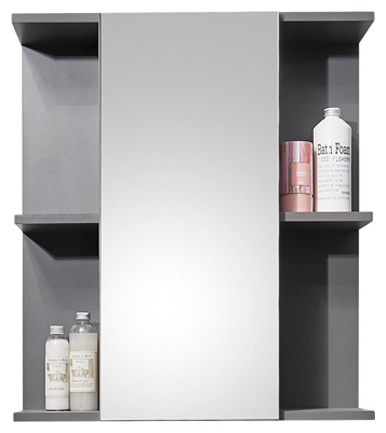Bega Consult Badezimmerspiegelschrank Spiegelschrank, GLACK, Schwarz, B 60 cm, T 20 cm
