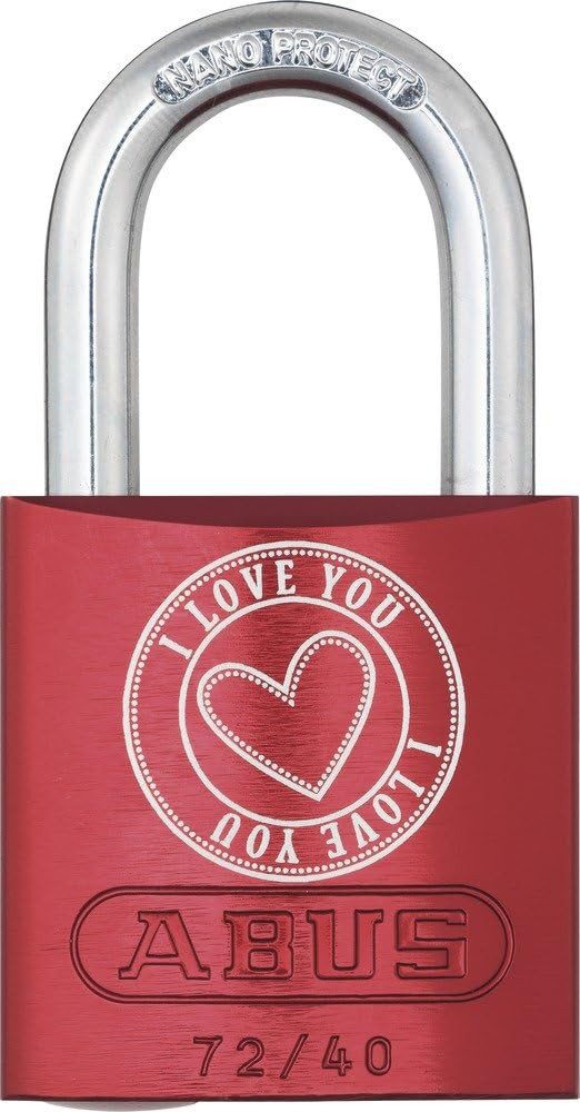 ABUS Vorhängeschloss ABUS Love Lock Rot 72/40 Aluminium Liebesschloss Lock-Tag
