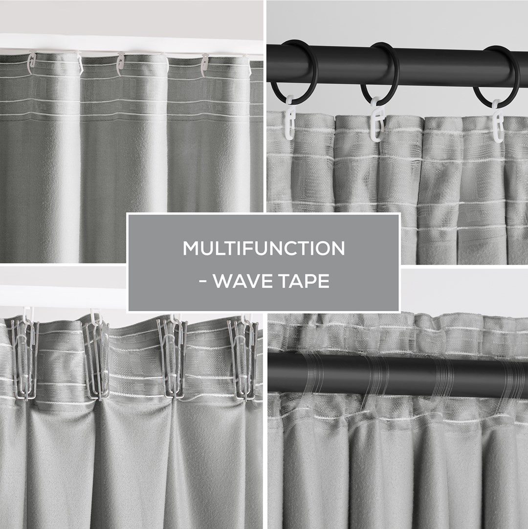 Restilo Gardine Gardine Multifunktionsband Kräuselband Vorhang Verdunkelnd Samt Textil (1 St), Kräuselband, verdunkelnd, Samt Textilien, mit Raffhalter