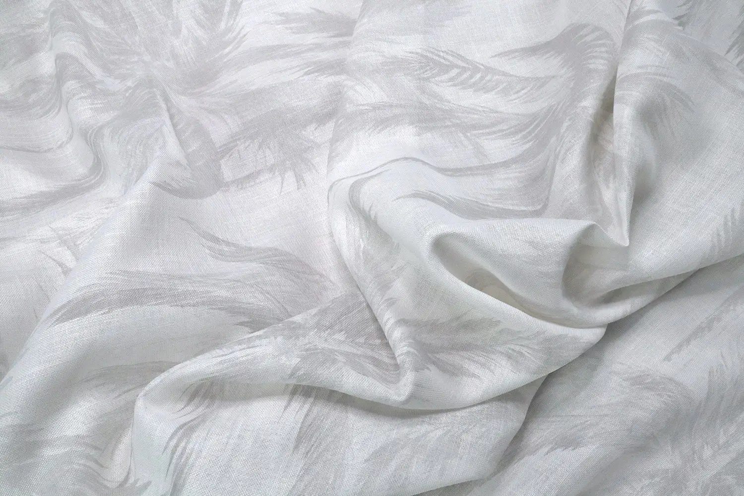 Stofferia Stoff Gardinenstoff Voile Halbtransparent Miami Hellgrau, Meterware