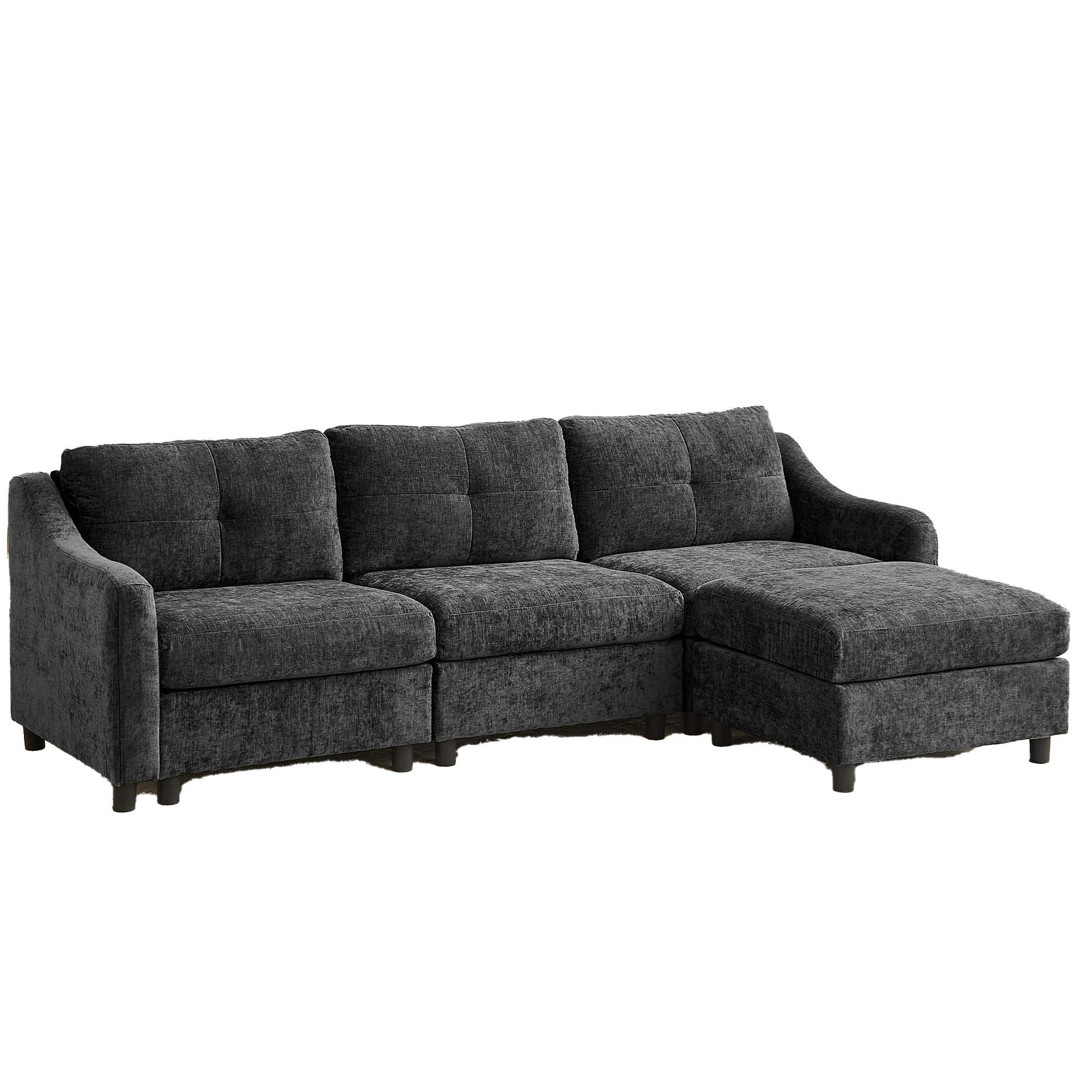 Jiexi Wohnlandschaft Ecksofa Mit Schlaffunktion Kordsofa, L oder U Form Couch