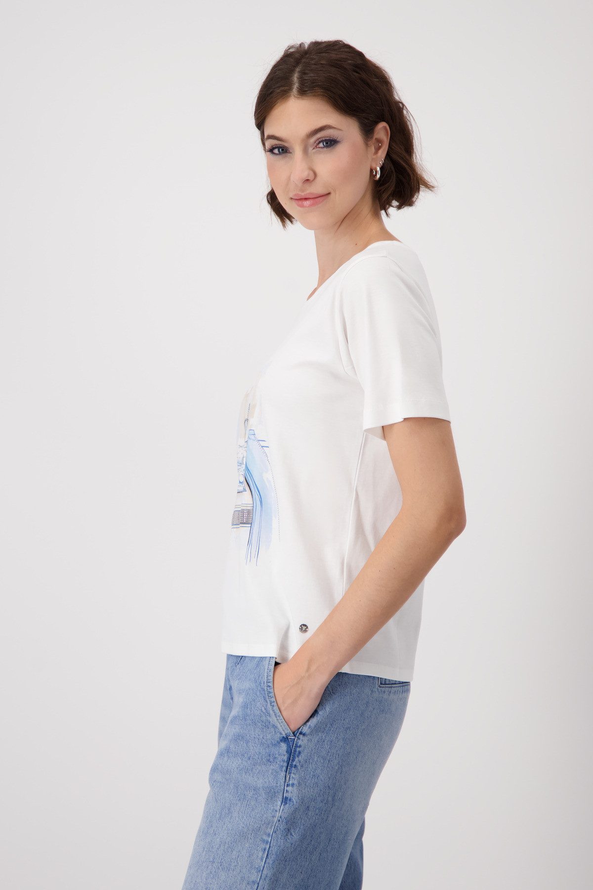 Monari Rundhalsshirt mit Frontprint