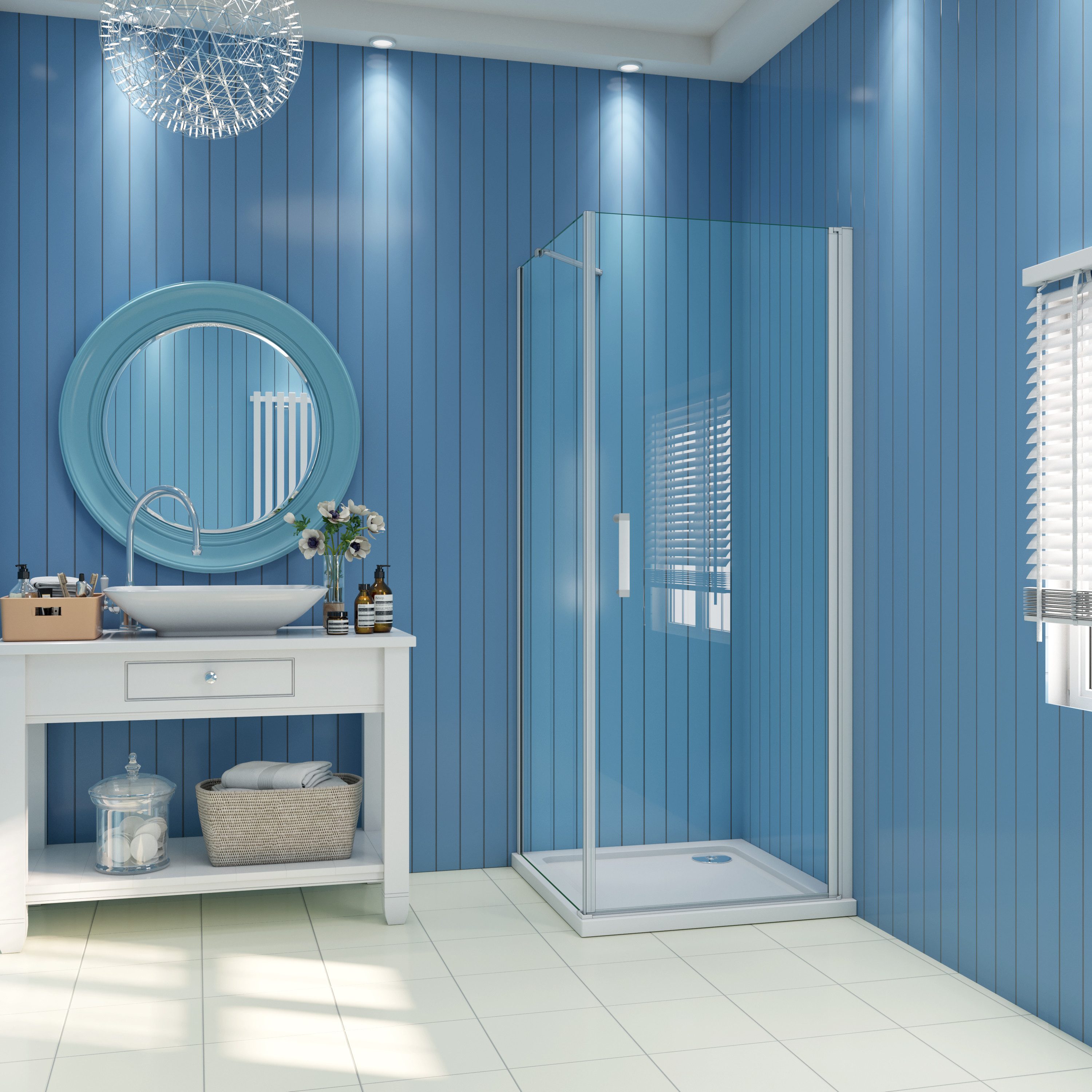 Duschparadies Eckdusche 5mm ESG Duschkabine Duschabtrennung Duschtür Drehtü günstig online kaufen