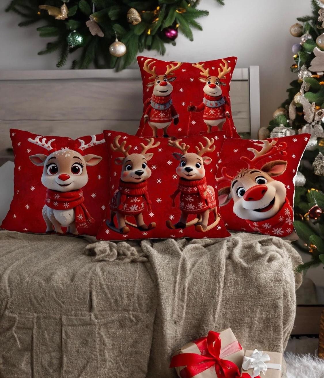 inovesis Kissenbezüge Hochwertige Weihnachts-Kissenbezüge mit Tisch Runner günstig online kaufen