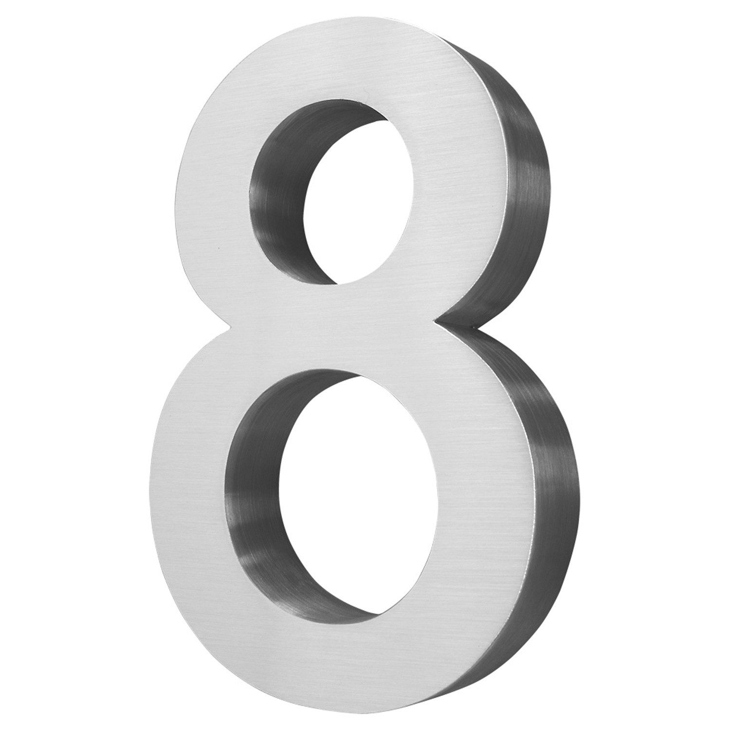 V2Aox Hausnummer Edelstahl Hausnummer 20 cm Hausnummernschild Hausnummer 8 Schild 3D