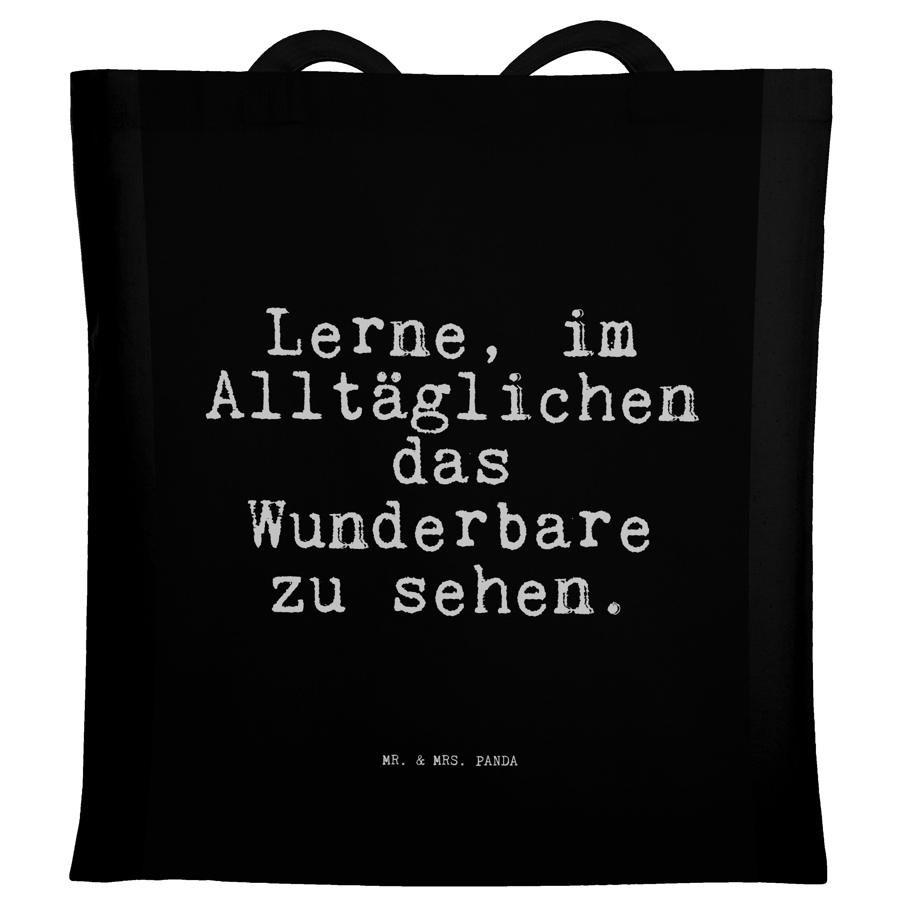 Mr. & Mrs. Panda Tragetasche »Lerne, im Alltäglichen das... Schwarz