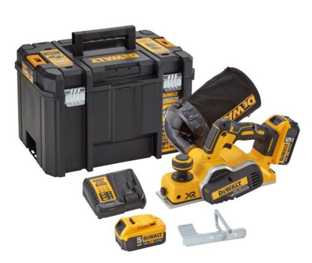 DeWalt Akku-Elektrohobel DEWALT Akkumultifunktionshobel 82 mm 18V DCP580P2 mit 2x5,0Ah Li-Ion