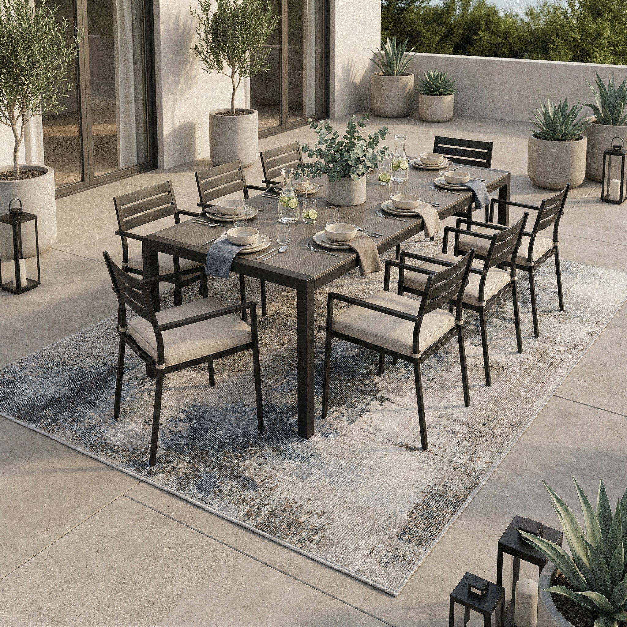 Pergamon Outdoorteppich Indoor Outdoor Teppich Lagos Vintage, Rechteckig, Höhe: 4 mm
