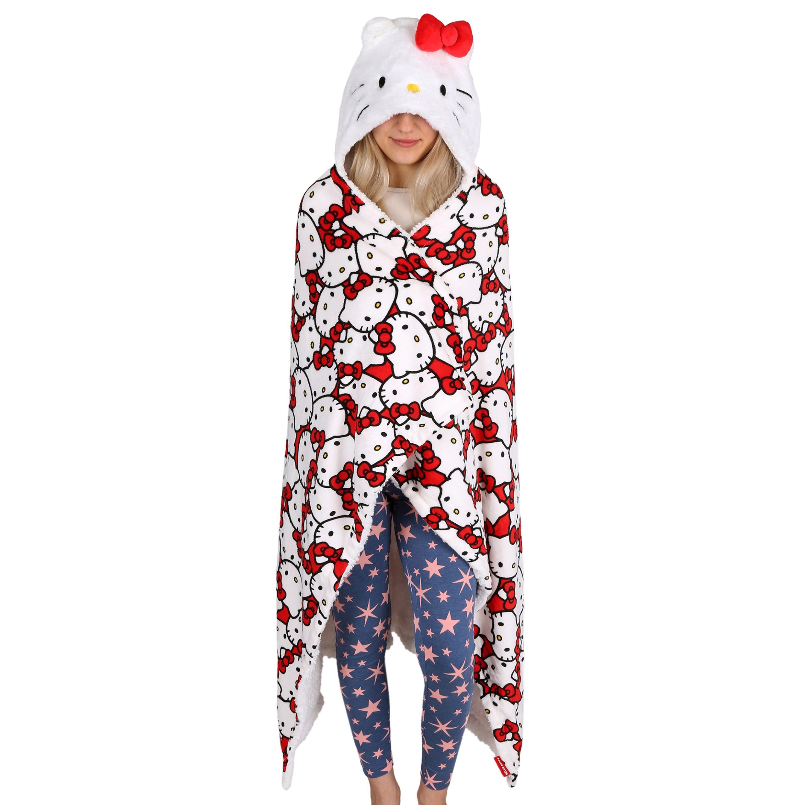 Wohndecke Hello Kitty Weiße Kapuzendecke, warm, groß 150x120 cm, Sarcia.eu günstig online kaufen