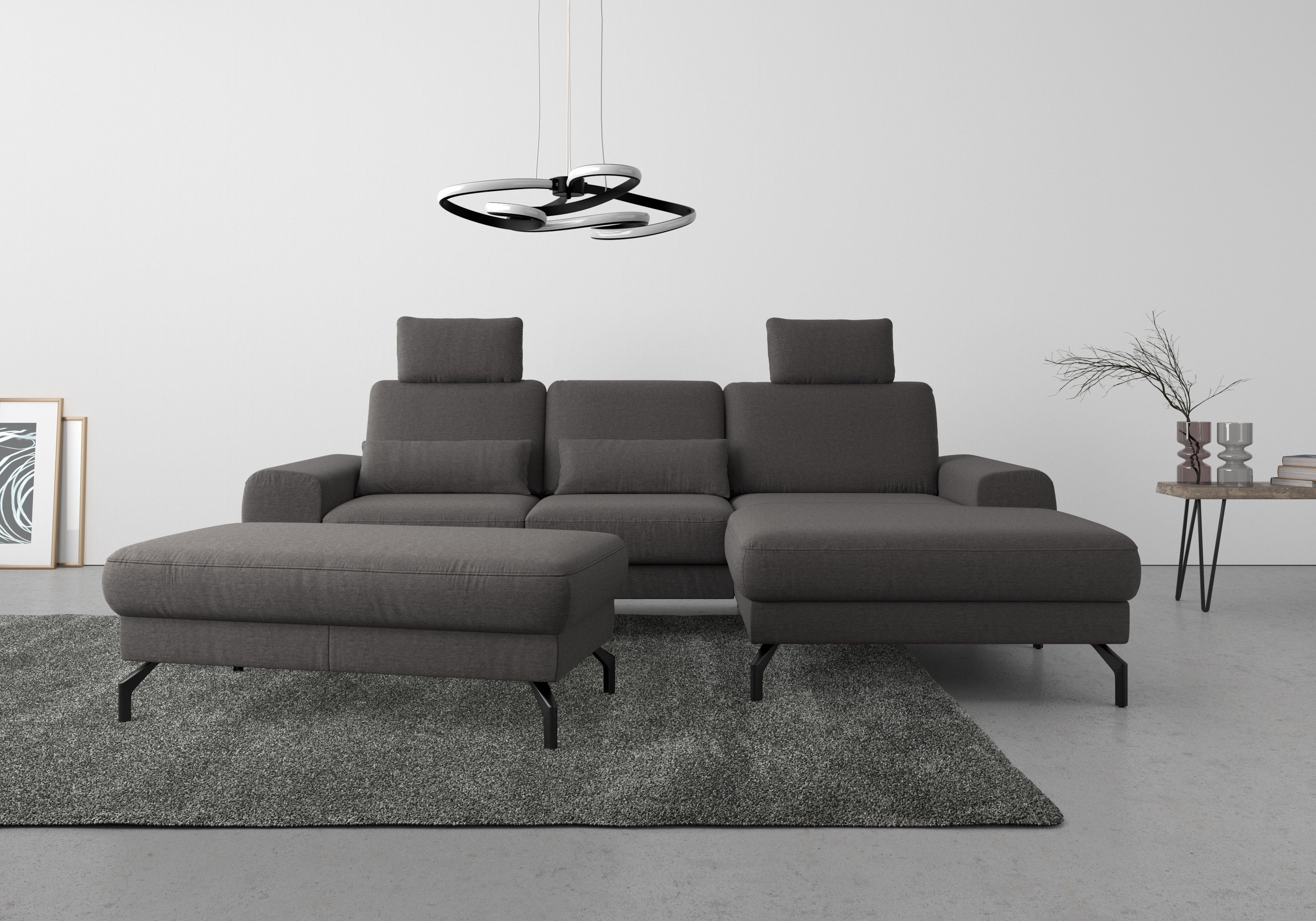 sit&more Ecksofa Cinturo, inklusive Sitztiefenverstellung und Federkern, Sitzhöhe 48 cm | Ecksofas