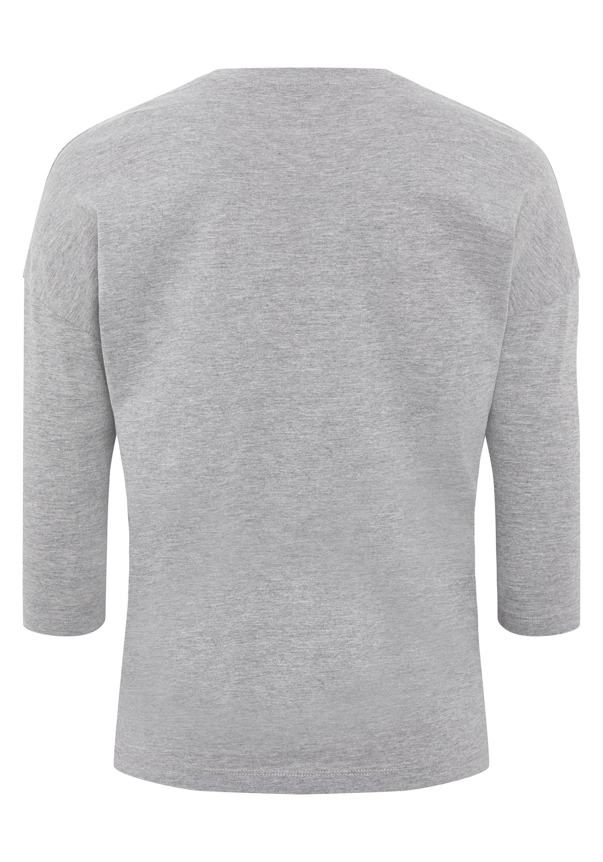 Neutral Logo Gray Melange 17-4402M Jeans geblümtem Oklahoma Print-Shirt mit