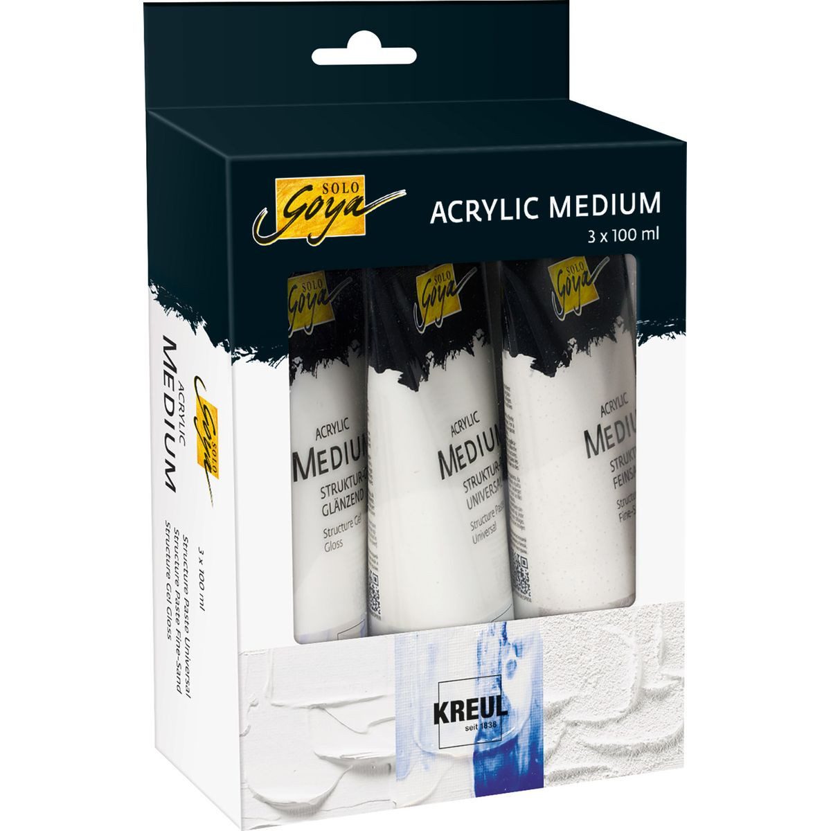 Strukturpaste KREUL Acryl Struktur Paste SOLO Goya Medium 3x100ml Tube