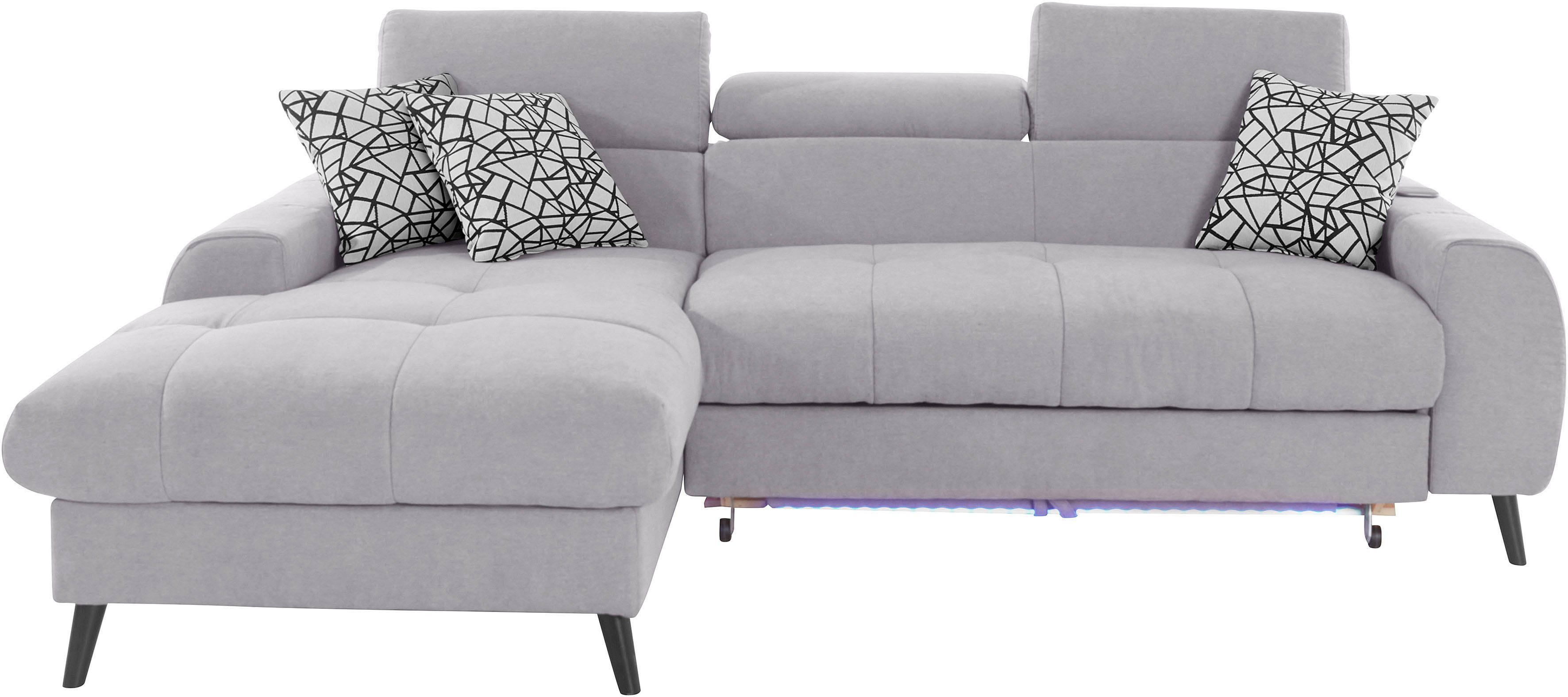 COTTA Ecksofa "Mia L-Form mit 3 Zierkissen", wahlweise mit Bettfunktion, Be günstig online kaufen