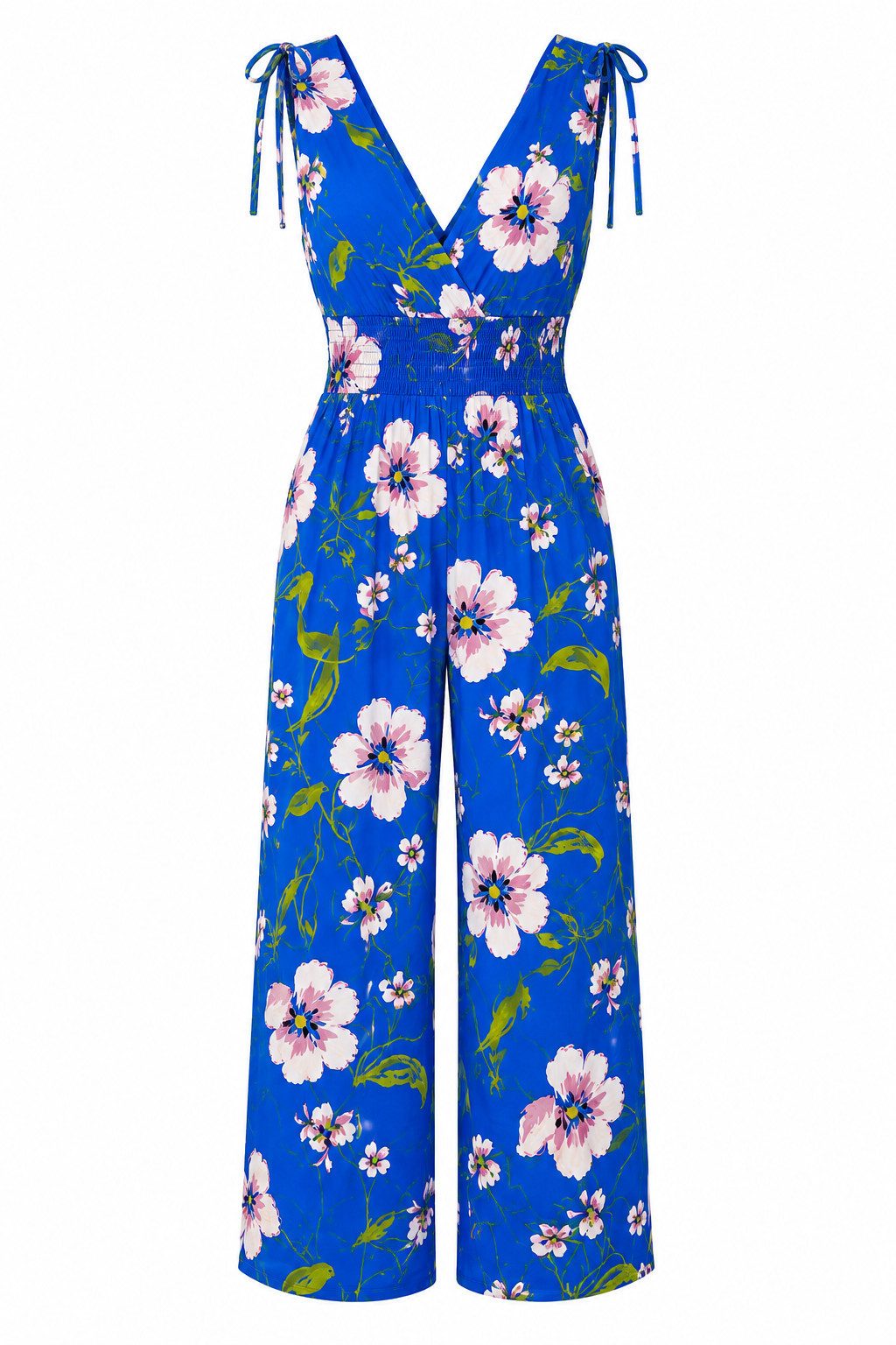 ITALY VIBES Jumpsuit - floraler Viskose Overall mit Trägerbindung für Damen