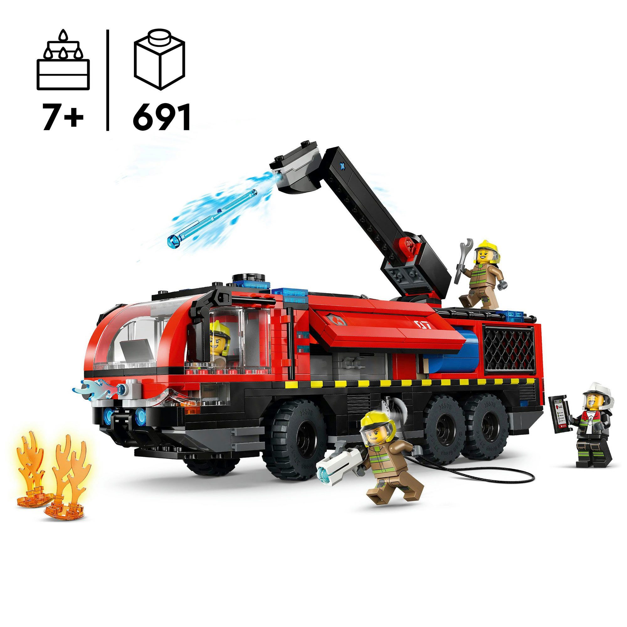 LEGO® Flughafenlöschfahrzeug (60499), LEGO City Konstruktionsspielsteine, (691 St), Made in Europe – Bild 3 von 5