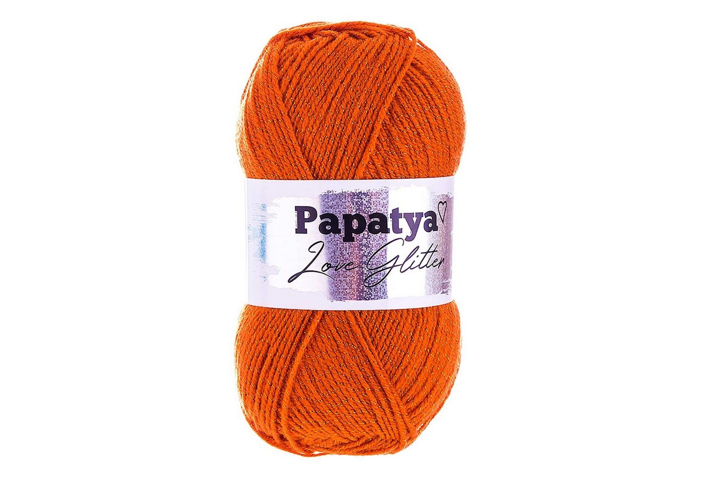 Thumbnail - maDDma Strickgarn 5 x 100g Papatya Love Glitter Effektgarn, 360 m, 8055 kürbisorange