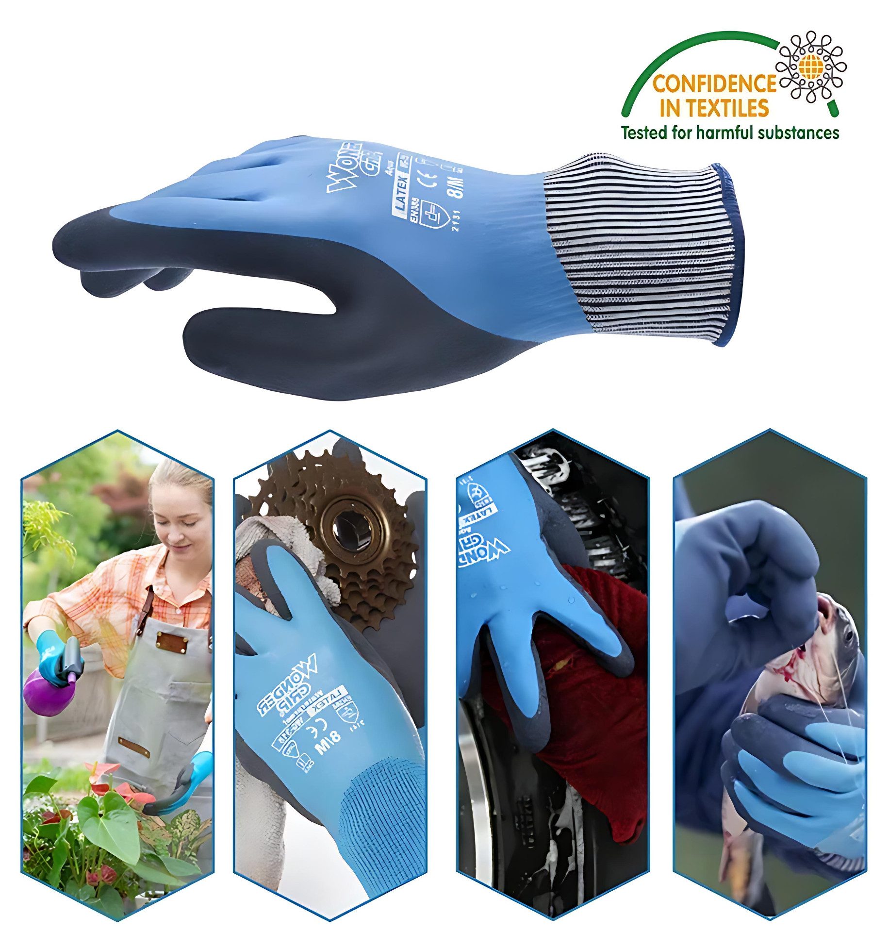 Wonder Grip Arbeitshandschuhe 3 Paar doppelt beschichtete Nylon-Handschuhe, günstig online kaufen