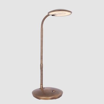 Steinhauer LIGHTING LED Tischleuchte, Bürolampe Tischleuchte Schreibtischlampe Dimmbar LED Pushdimmer Bronze