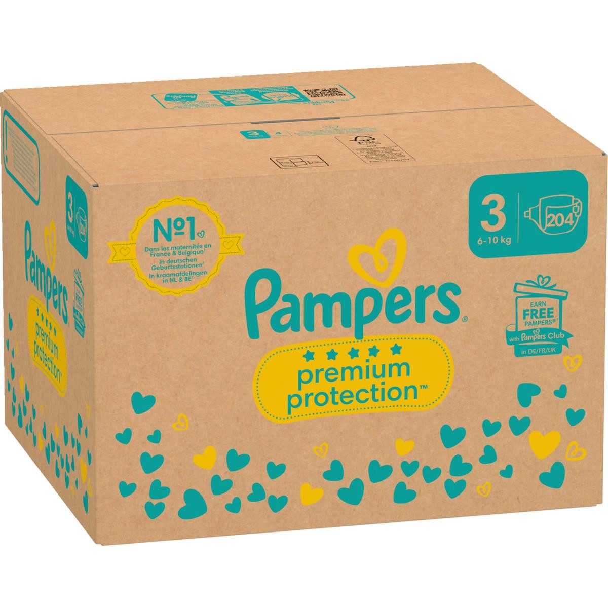 Pampers Papiertaschentücher Pampers® Windeln Monatsbox premium protection™ Größe Gr.3 (6-10 kg) fü