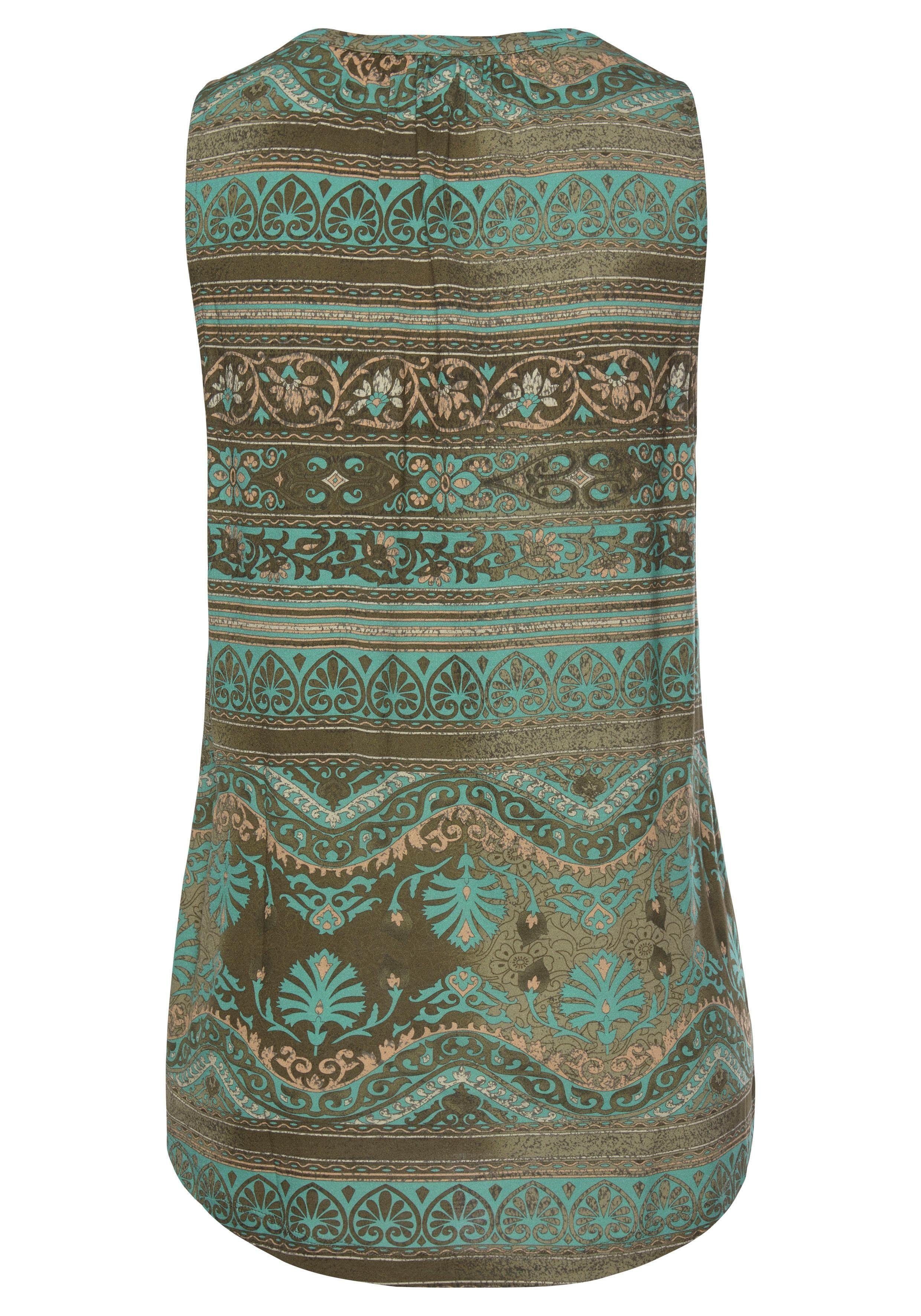 LASCANA Tanktop mit Bändern am Ausschnitt, Blusentop mit Alloverdruck