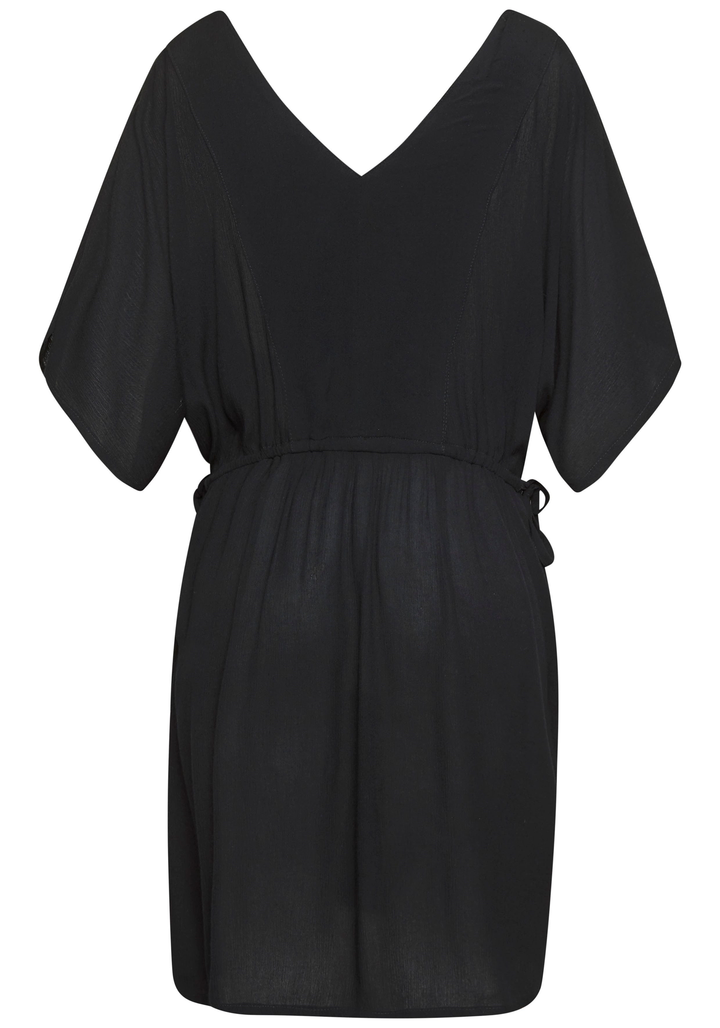s.Oliver Longtunika aus gekreppter Viskose, kurzes Strandkleid, Blusenkleid, taillierbar