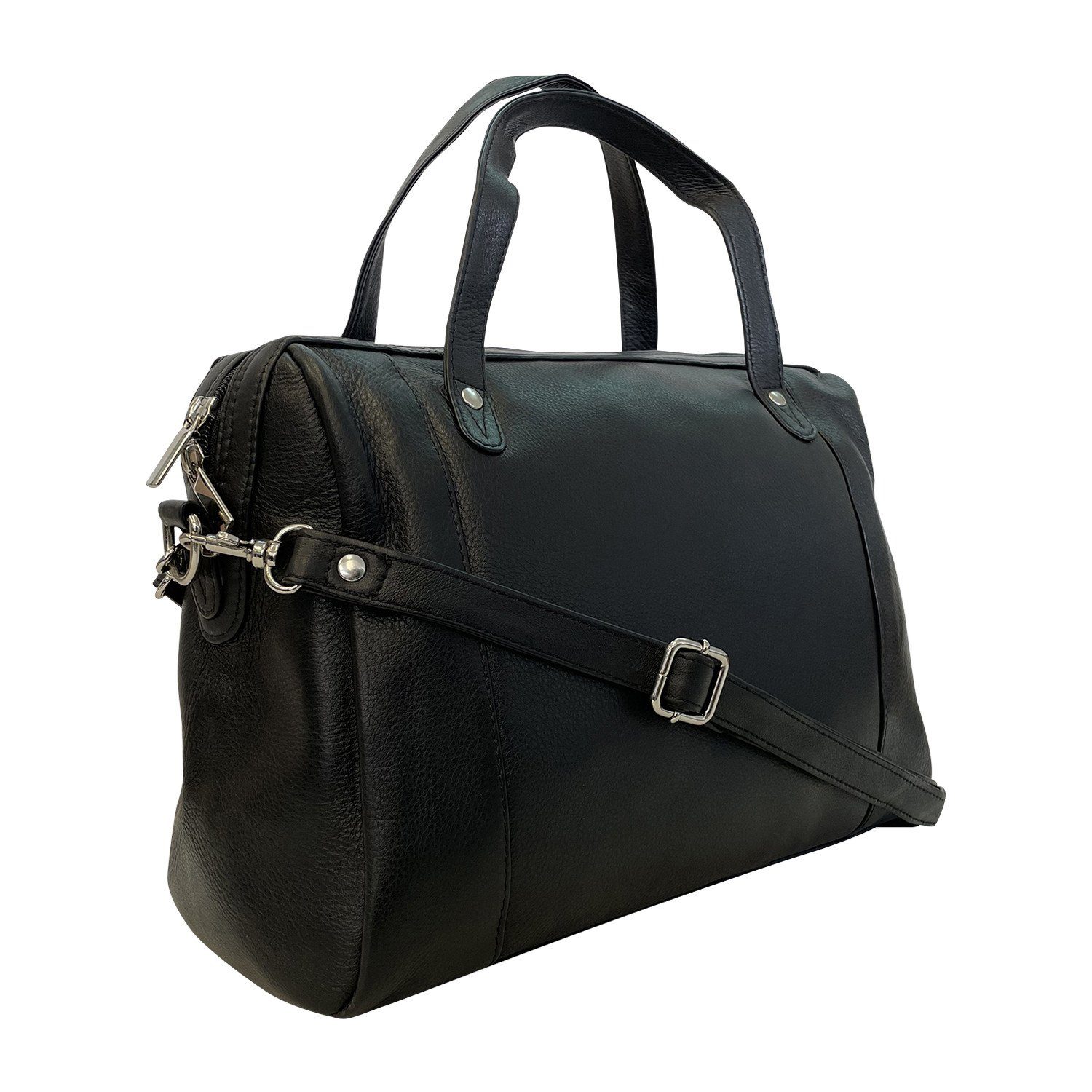 Cinino Handtasche C6066, Ledertasche Bowlingtasche