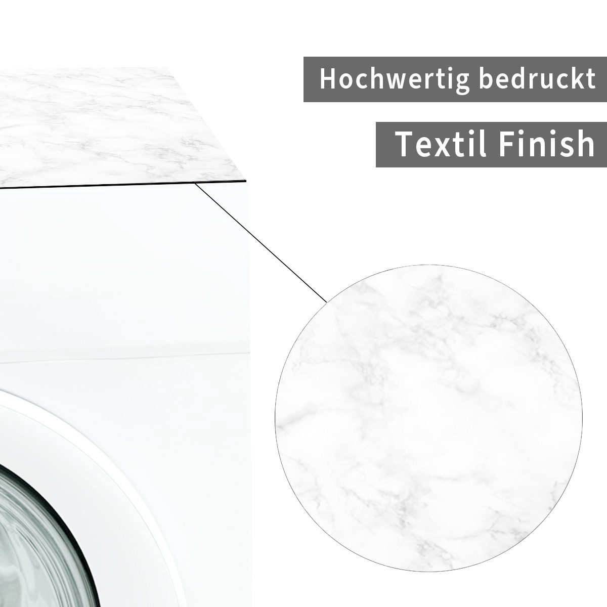 Tabletop Antirutschmatte Waschmaschinen-Auflage Stein-Optik Marmor hell rutschfest, waschbar, 1-St., Textil-Finish Gummi-Matte als Trockner Waschmaschinen-Unter – Bild 5 von 5