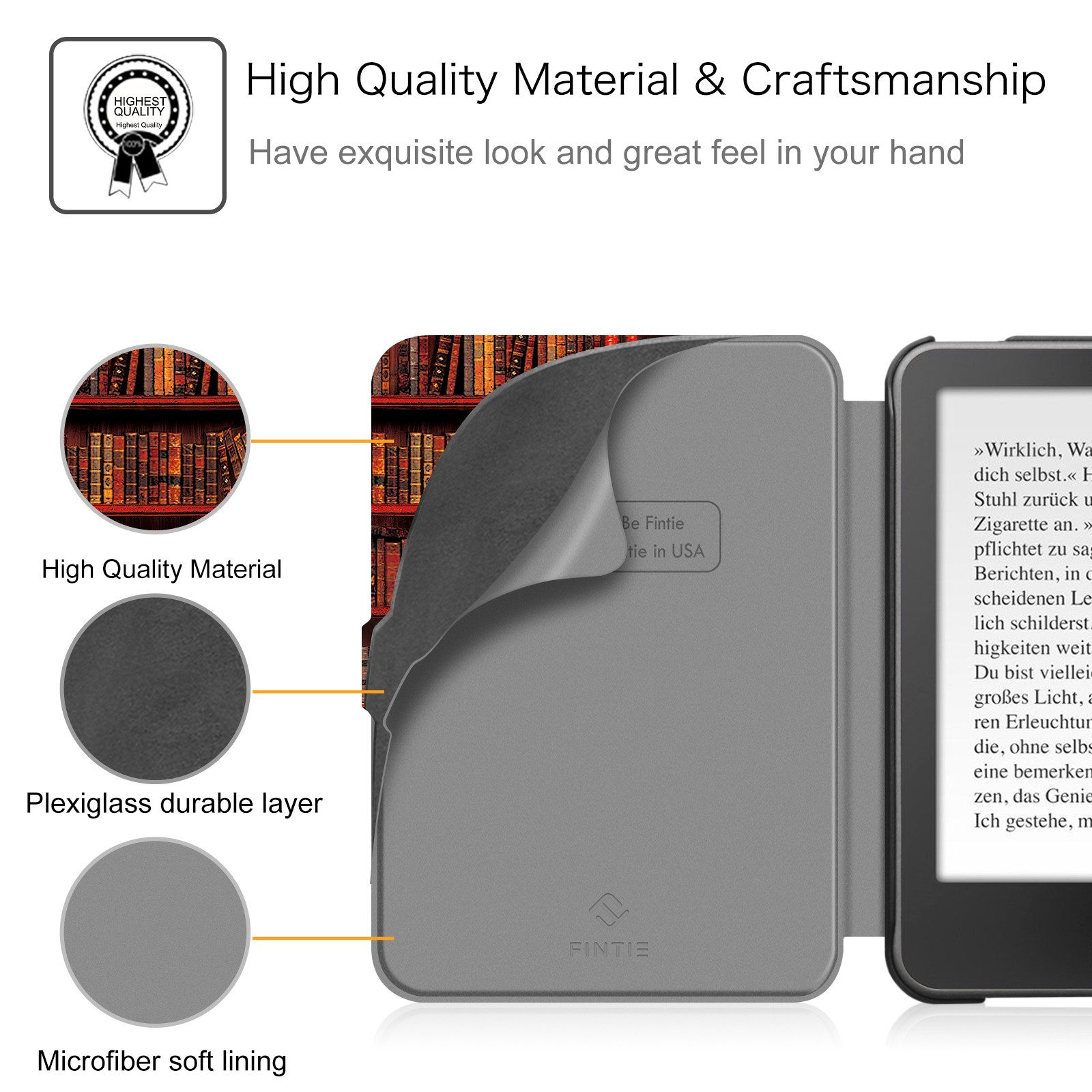 Fintie E-Reader-Hülle für Tolino Vision 4 HD/Vision 3 HD/Vision 2/Vision 1/Shine 2 HD, Ultradünne Schutzhülle mit Ruhemodus und Magnetverschluss – Bild 5 von 5