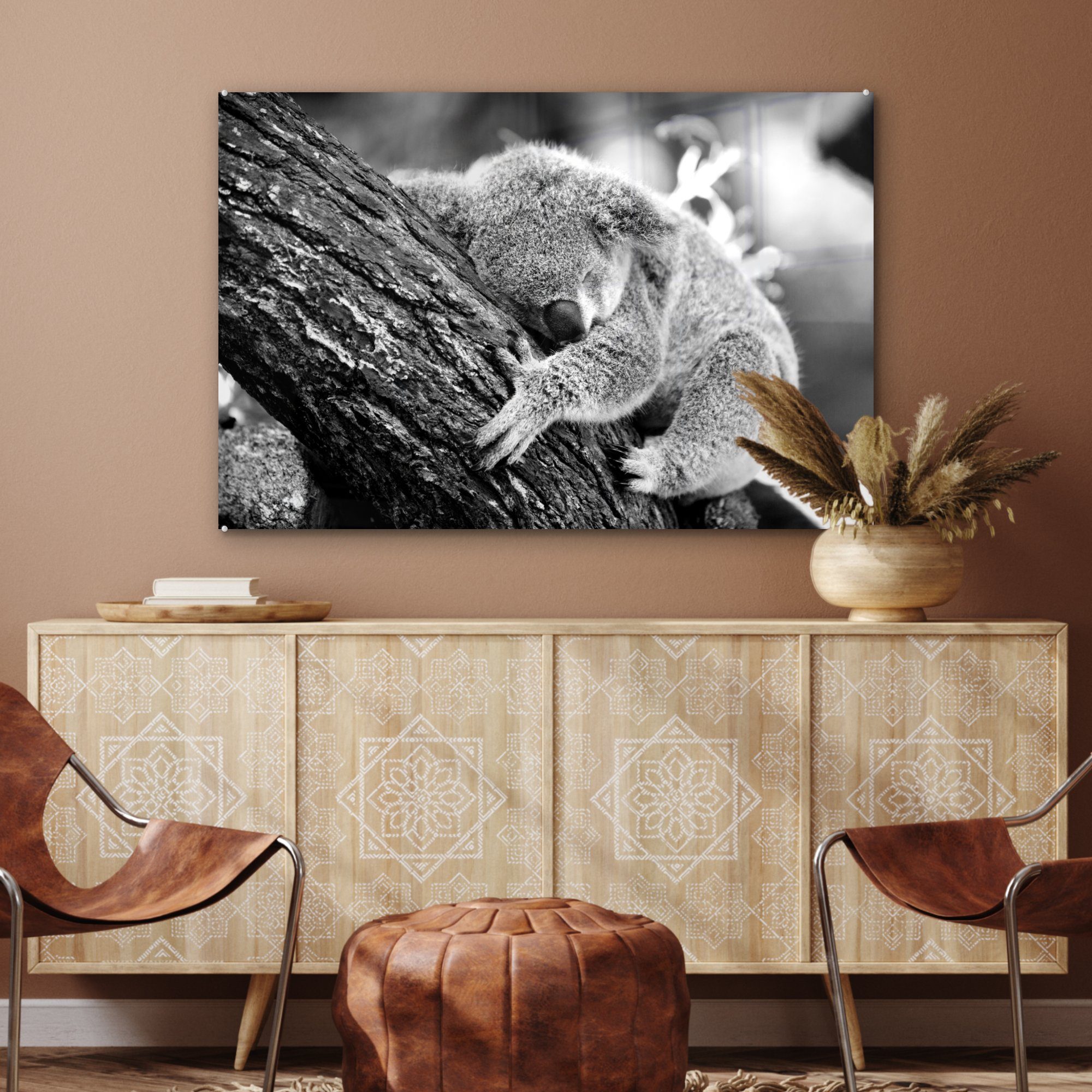 (1 - Mädchen, Acrylglasbild - St), Wohnzimmer Baum Acrylglasbilder Koala - Jungen Kinder Schlafzimmer - - MuchoWow Schlaf &