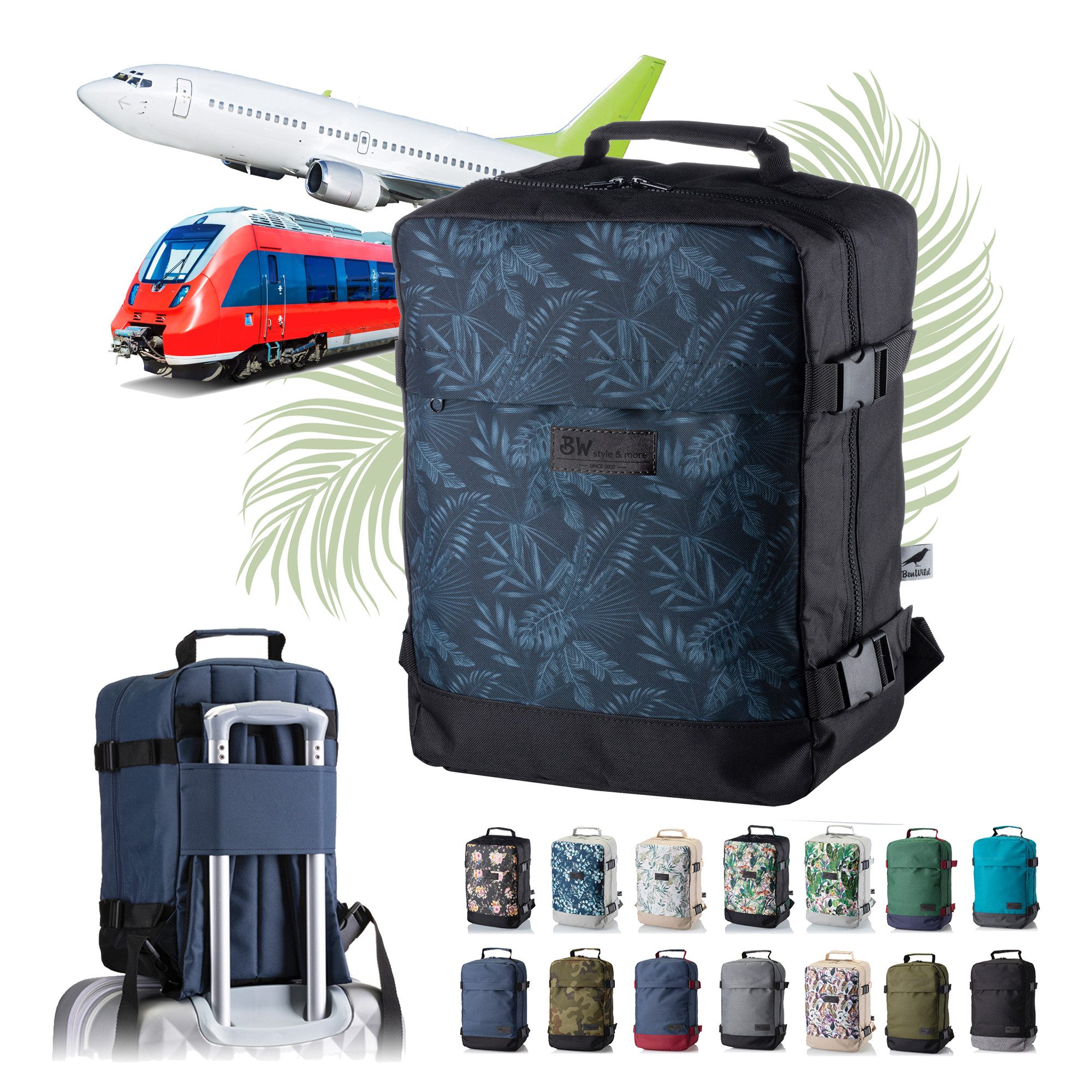 BambiniWelt by Rafael K. Handgepäckkoffer RUCKSACK Handgepäck Boardgepäck 40x20x25 40x30x20 Ryanair Wizzair, 2 Größen verfügbar: 40 x 25 x 20 cm (klein), 40 x 30 x 20 cm (groß)