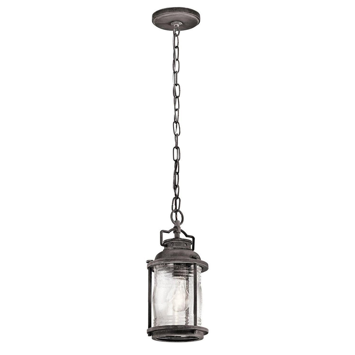 Licht-Erlebnisse Außen-Deckenleuchte LIETUS, ohne Leuchtmittel, Hängelampe außen Garten Terrasse IP44 E27 Glas Metall Vintage